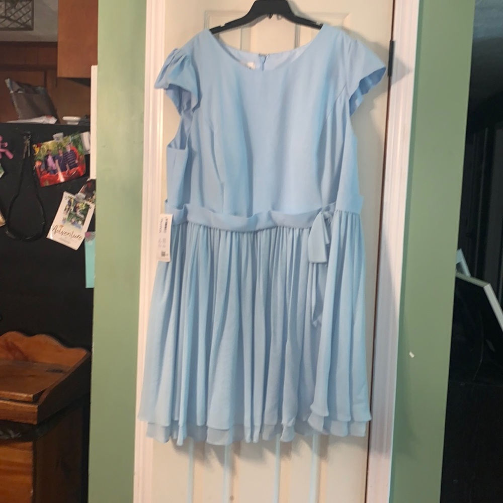 Azazie bridesmaid dress size A28 style ingrid color sky blue